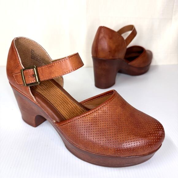 BOC Mary Jane Gia Heeled Clogs Women's 8 Vegan Leather Summer Feminine Strap - Picture 1 of 10